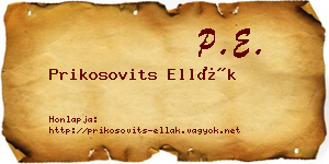 Prikosovits Ellák névjegykártya